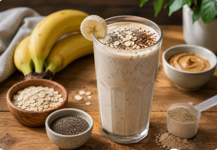 Vitamina Power Fit: Receita Rica em Proteínas, Fibras e Energia Para o Café da Manhã e Pós-Treino image