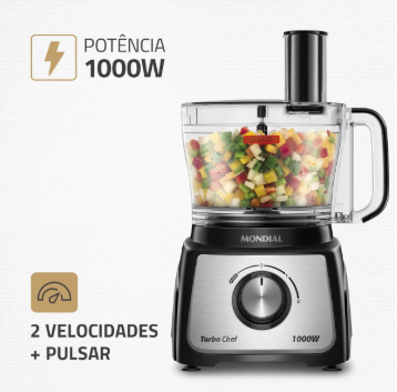 Multiprocessador Turbo Chef 5 em 1 Mondial MPN-01-B 1000W | Potência e Versatilidade que Fazem Diferença? image