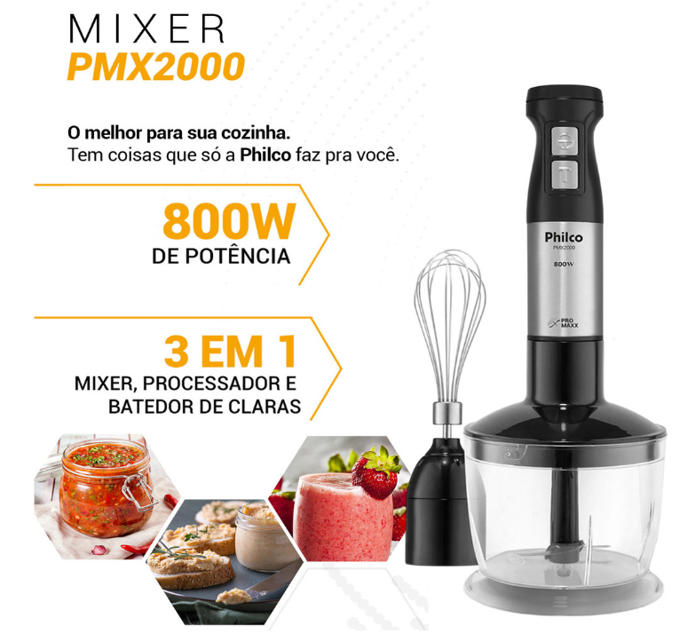 Mixer Philco PMX2000: Potência e Versatilidade 3 em 1 image